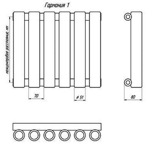 Стальной трубчатый радиатор отопления КЗТО Гармония 1-155-6 Стальной трубчатый радиатор отопления КЗТО Гармония 1-155-6