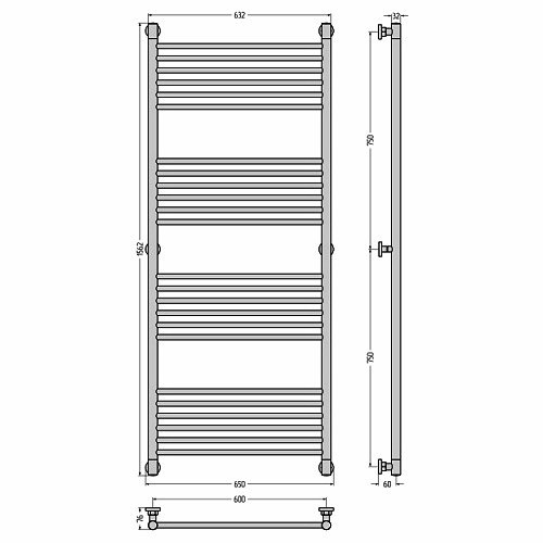 Водяной полотенцесушитель Сунержа Богема+ прямая 1500х600 (Без покрытия) Водяной полотенцесушитель Сунержа Богема+ прямая 1500х600 (Без покрытия)