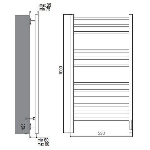 Электрический полотенцесушитель Terminus Ватикан П12 500х1000 Электрический полотенцесушитель Terminus Ватикан П12 500х1000