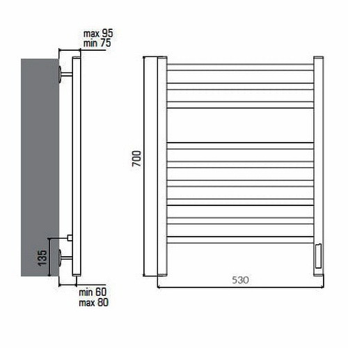 Электрический полотенцесушитель Terminus Ватикан П9 500х700 Электрический полотенцесушитель Terminus Ватикан П9 500х700