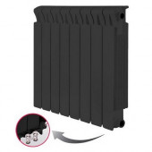 Биметаллический радиатор отопления Rifar Monolit Ventil 500 6 секций Атрацит