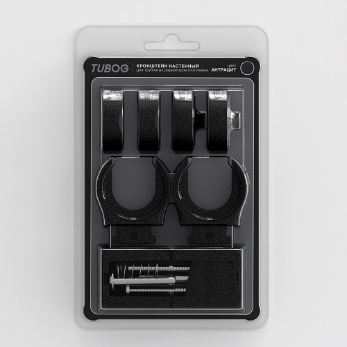 Набор настенных кронштейнов для радиаторов RIFAR TUBOG, цвет - антрацит