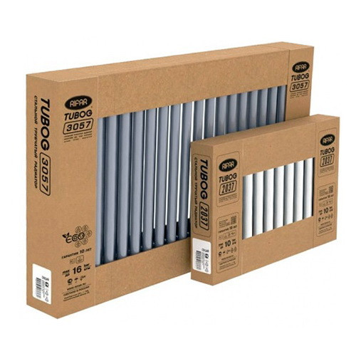 Стальной трубчатый радиатор отопления Rifar Tubog Ventil 3057 DV1 14 секций Антрацит