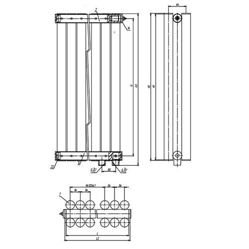 Стальной трубчатый радиатор отопления Empatiko Takt LR2-1672-300 Cream Grey 