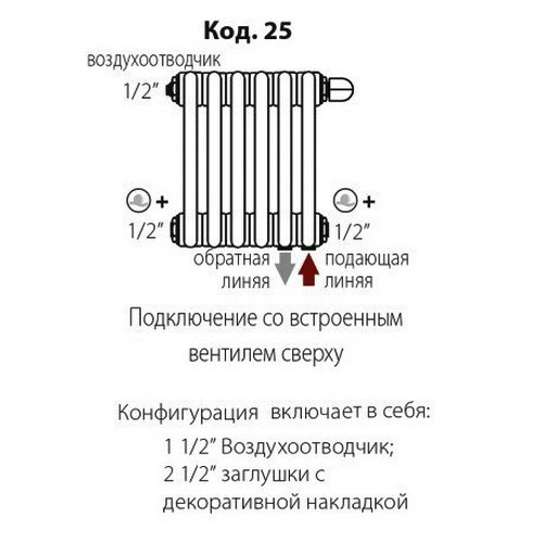 Стальной трубчатый радиатор отопления IRSAP TESI 30365 T25 10 секций Стальной трубчатый радиатор отопления IRSAP TESI 30365 T25 10 секций