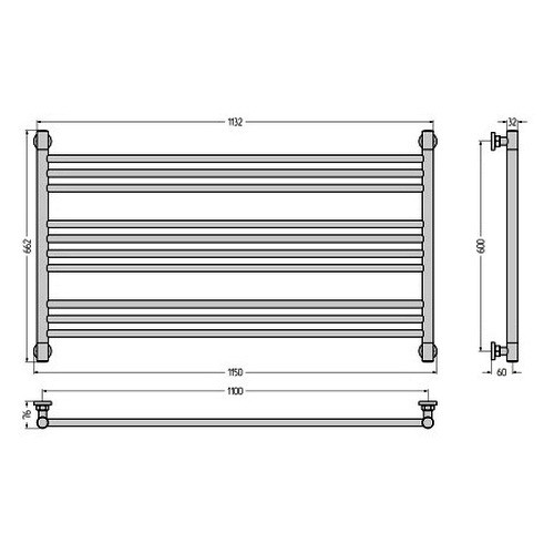 Водяной полотенцесушитель Сунержа Богема L 600х1100 (Без покрытия) Водяной полотенцесушитель Сунержа Богема L 600х1100 (Без покрытия)