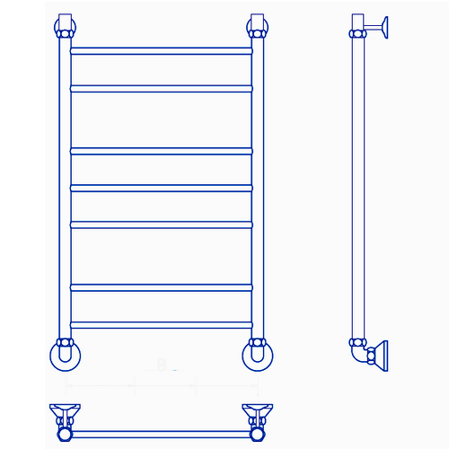 Водяной полотенцесушитель Маргроид Вид 10 60x40 золотой