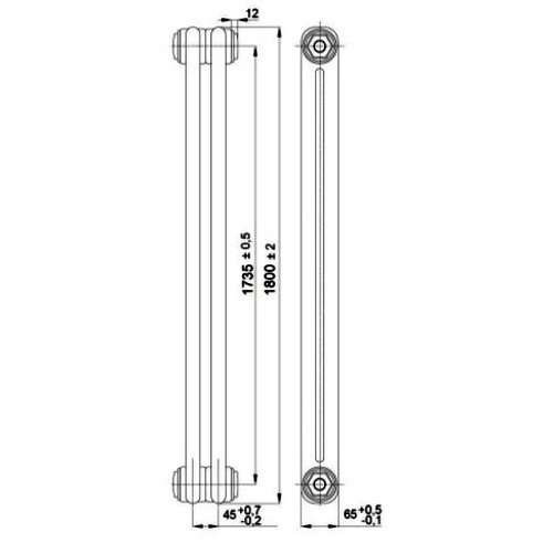 Стальной трубчатый радиатор отопления IRSAP TESI 21800 T26 10 секций, TR, прозрачный лак