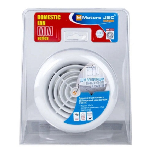Бытовой вентилятор MMotors JSC MM 100/60, сверхтонкий, круглый, белый 