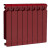 Биметаллический радиатор отопления Rifar Monolit 500 4 секции Бордо