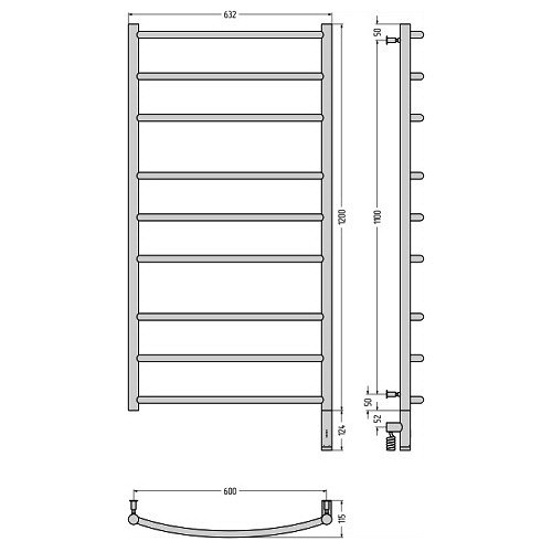 Электрический полотенцесушитель Сунержа Галант 3.0 1200х600 МЭМ левый (Без покрытия) Электрический полотенцесушитель Сунержа Галант 3.0 1200х600 МЭМ левый (Без покрытия)