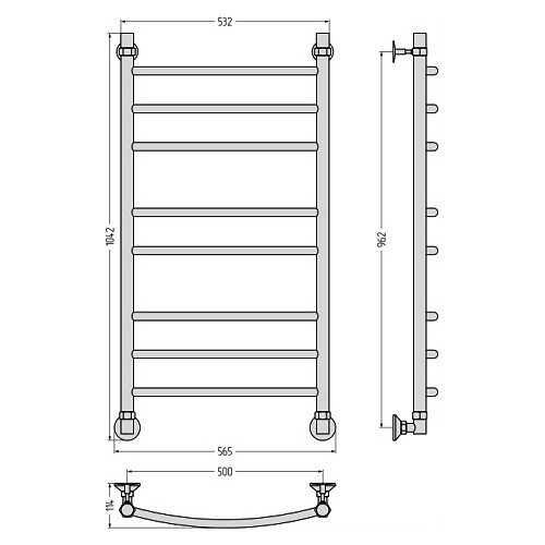 Водяной полотенцесушитель Стилье Аксиома-20 1000х500 (Без покрытия) Водяной полотенцесушитель Стилье Аксиома-20 1000х500 (Без покрытия)