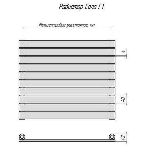 Стальной трубчатый радиатор отопления КЗТО Соло Г 1-300-15 Стальной трубчатый радиатор отопления КЗТО Соло Г 1-300-15