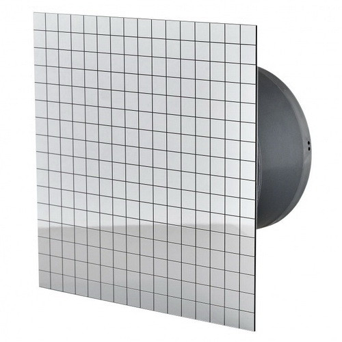 Бытовой вентилятор MMotors JSC MM-P 06 UE 100, сверхтихий, стекло квадрат, мозаика хром