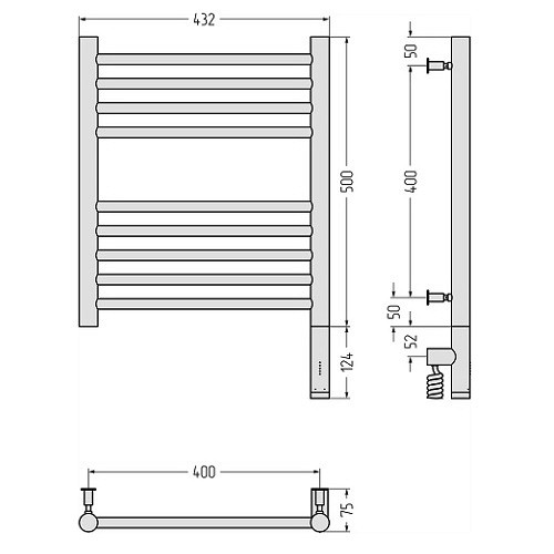Электрический полотенцесушитель Сунержа Богема 3.0 прямая 500х400 МЭМ правый (Без покрытия) Электрический полотенцесушитель Сунержа Богема 3.0 прямая 500х400 МЭМ правый (Без покрытия)