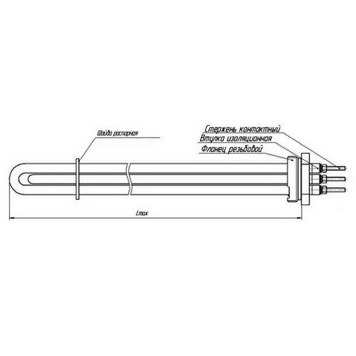 Трубчатый нагревательный элемент (ТЭН) не регулируемый SDM T 9 кВт 