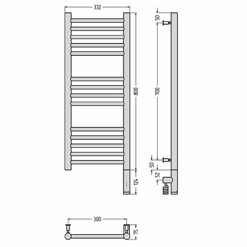 Электрический полотенцесушитель Сунержа Богема 3.0 прямая 800х300 МЭМ правый (Без покрытия) Электрический полотенцесушитель Сунержа Богема 3.0 прямая 800х300 МЭМ правый (Без покрытия)