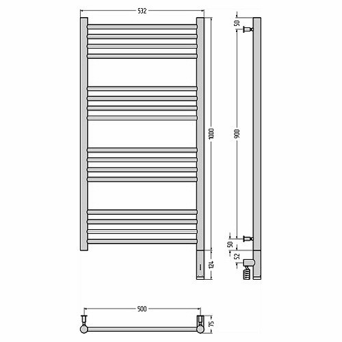 Электрический полотенцесушитель Сунержа Богема 3.0 прямая 1000х500 МЭМ правый (Без покрытия) Электрический полотенцесушитель Сунержа Богема 3.0 прямая 1000х500 МЭМ правый (Без покрытия)