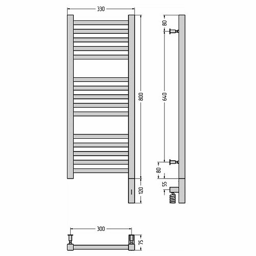 Электрический полотенцесушитель Сунержа Модус 3.0 800х300 МЭМ правый (Без покрытия) Электрический полотенцесушитель Сунержа Модус 3.0 800х300 МЭМ правый (Без покрытия)