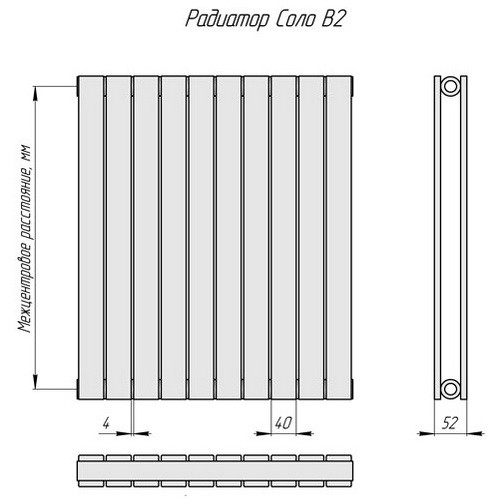 Стальной трубчатый радиатор отопления КЗТО Соло В 2-500-9 Стальной трубчатый радиатор отопления КЗТО Соло В 2-500-9