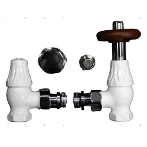 Комплект SR Rubinetterie серия Old Style 1/2" угловой, белый (термостатика)