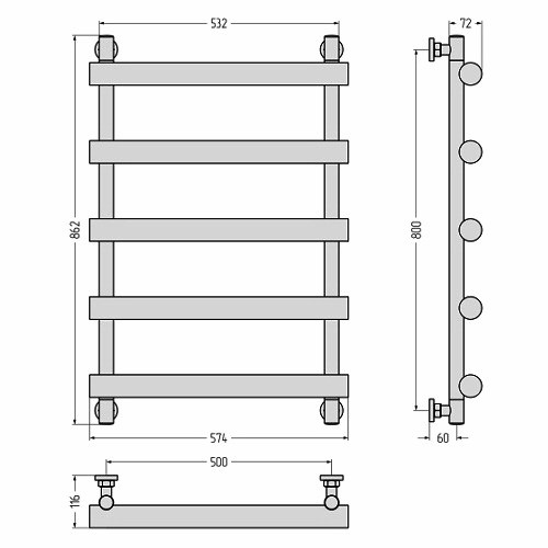 Водяной полотенцесушитель Сунержа Атлант 800х500 (Без покрытия) Водяной полотенцесушитель Сунержа Атлант 800х500 (Без покрытия)