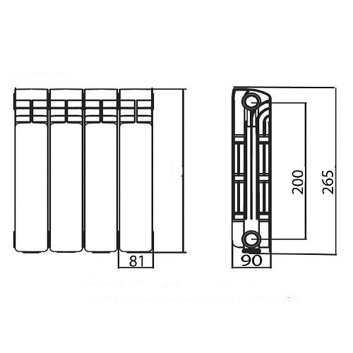 Алюминиевый радиатор отопления Rifar Alum 200 12 секций
