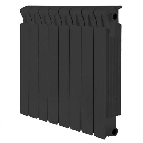 Биметаллический радиатор отопления Rifar Monolit 500 8 секций Антрацит