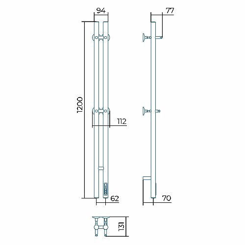 Электрический полотенцесушитель Larusso Прайм П3 80х1200