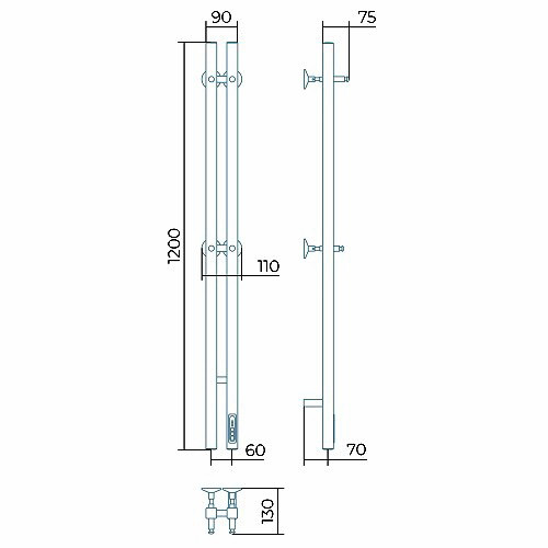 Электрический полотенцесушитель Larusso Прайм Дуэт П3 80х1200, RAL 9003 (сигнальный белый) Электрический полотенцесушитель Larusso Прайм Дуэт П3 80х1200, RAL 9003 (сигнальный белый)