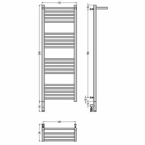 Электрический полотенцесушитель Сунержа Богема 3.0 с полкой 1200х400 МЭМ левый (Без покрытия) Электрический полотенцесушитель Сунержа Богема 3.0 с полкой 1200х400 МЭМ левый (Без покрытия)