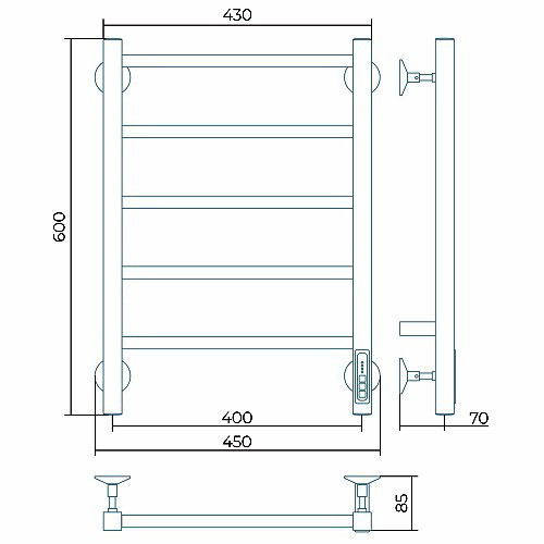 Электрический полотенцесушитель Larusso Феличия П5 400х600, RAL 9003 (сигнальный белый)