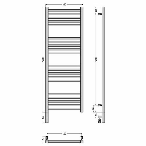 Электрический полотенцесушитель Сунержа Модус 3.0 1200х400 МЭМ левый (Без покрытия) Электрический полотенцесушитель Сунержа Модус 3.0 1200х400 МЭМ левый (Без покрытия)