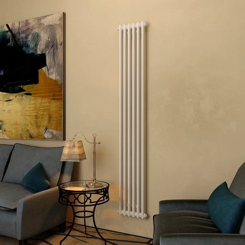 Стальной трубчатый радиатор отопления Delta 2180 8 секций нижнее подключение ТЕРМА RAL 9016