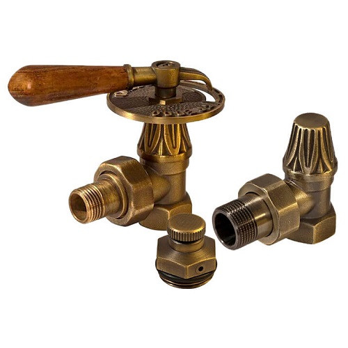 Комплект декоративных угловых вентилей RETROstyle v 217B 3/4 + v 672 3/4 + VZD Комплект декоративных угловых вентилей RETROstyle v 217B 3/4 + v 672 3/4 + VZD