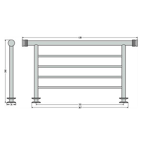 Полка Сунержа прямая 4П / L 370 (Без покрытия)