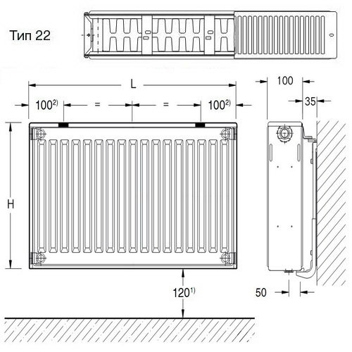 Радиатор Buderus Logatrend K-Profil Тип 22 Радиатор Buderus Logatrend K-Profil Тип 22