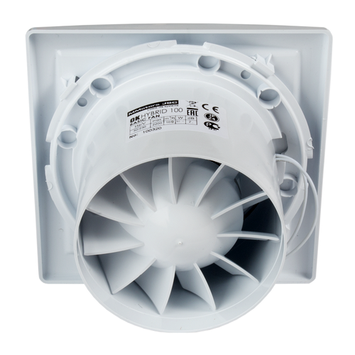 Бытовой вентилятор MMotors ОК 100 квадратный, белый с закрытой панелью