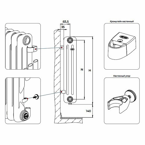 Стальной трубчатый радиатор отопления Rifar Tubog 2180 8 секций Антрацит Стальной трубчатый радиатор отопления Rifar Tubog 2180 8 секций Антрацит