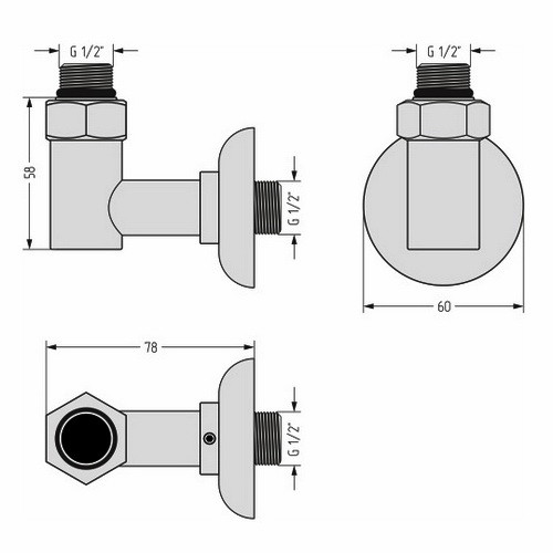 Набор комплектующих для ПС Стилье (G 1/2" НР х G 1/2" НГ) 2 шт (Без покрытия)