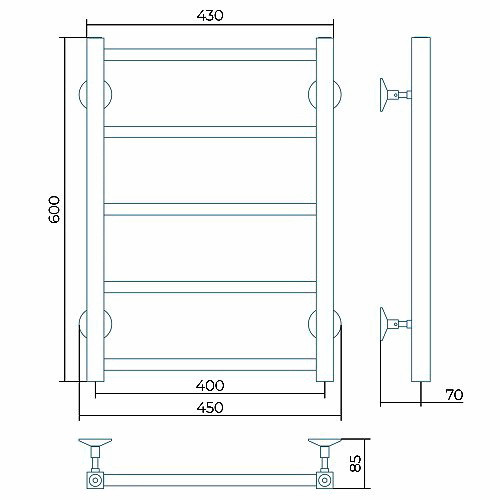 Водяной полотенцесушитель Larusso Феличия П5 400х600 Водяной полотенцесушитель Larusso Феличия П5 400х600