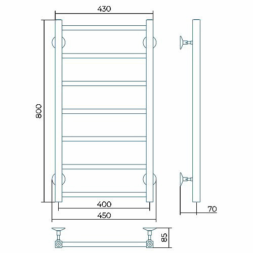 Водяной полотенцесушитель Larusso Феличия П7 400х800 Водяной полотенцесушитель Larusso Феличия П7 400х800